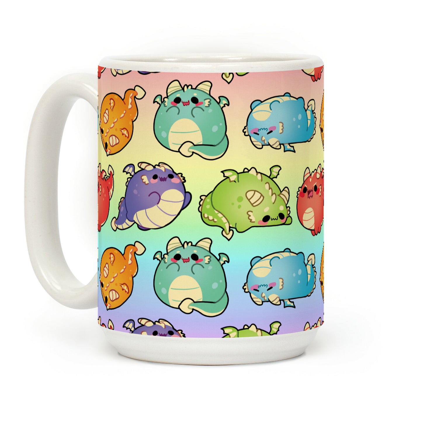Kawaii Dragons Pattern Coffee Mug