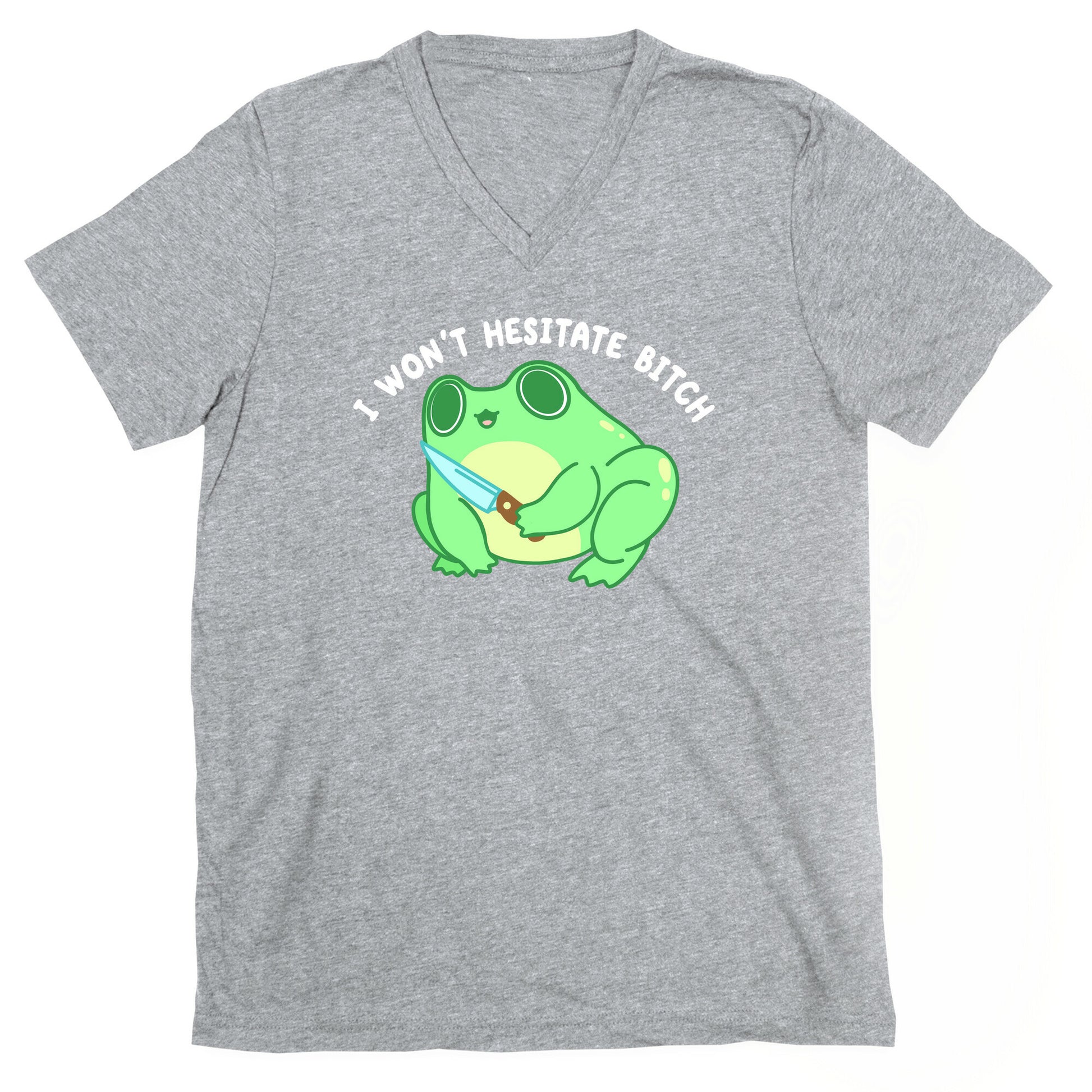 I Won't Hesitate Bitch Frog V-Neck