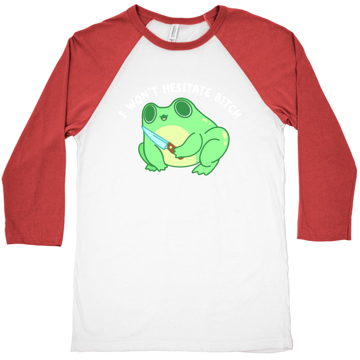 I Won't Hesitate Bitch Frog Baseball Tee