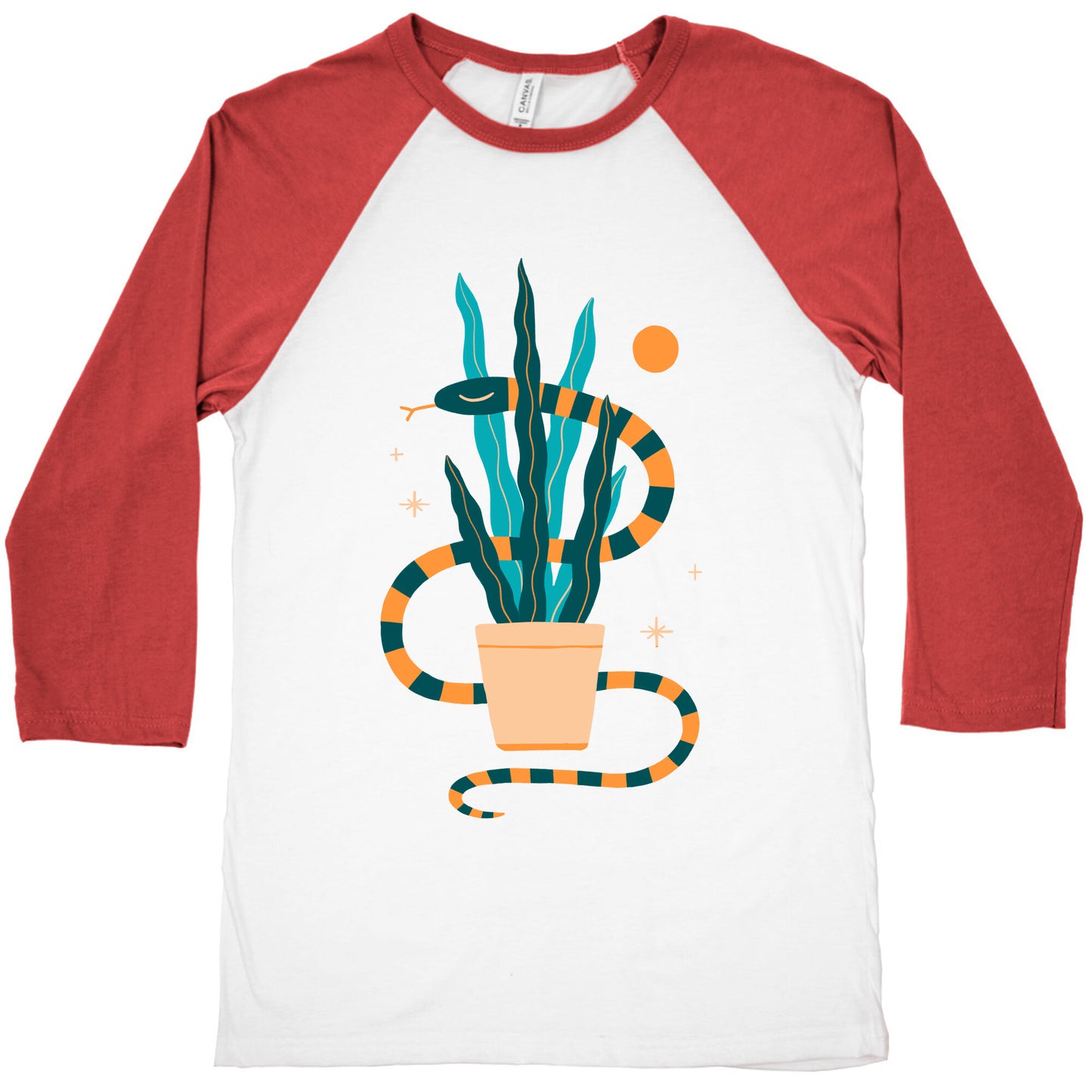 Snake in a Snake Plant Baseball Tee