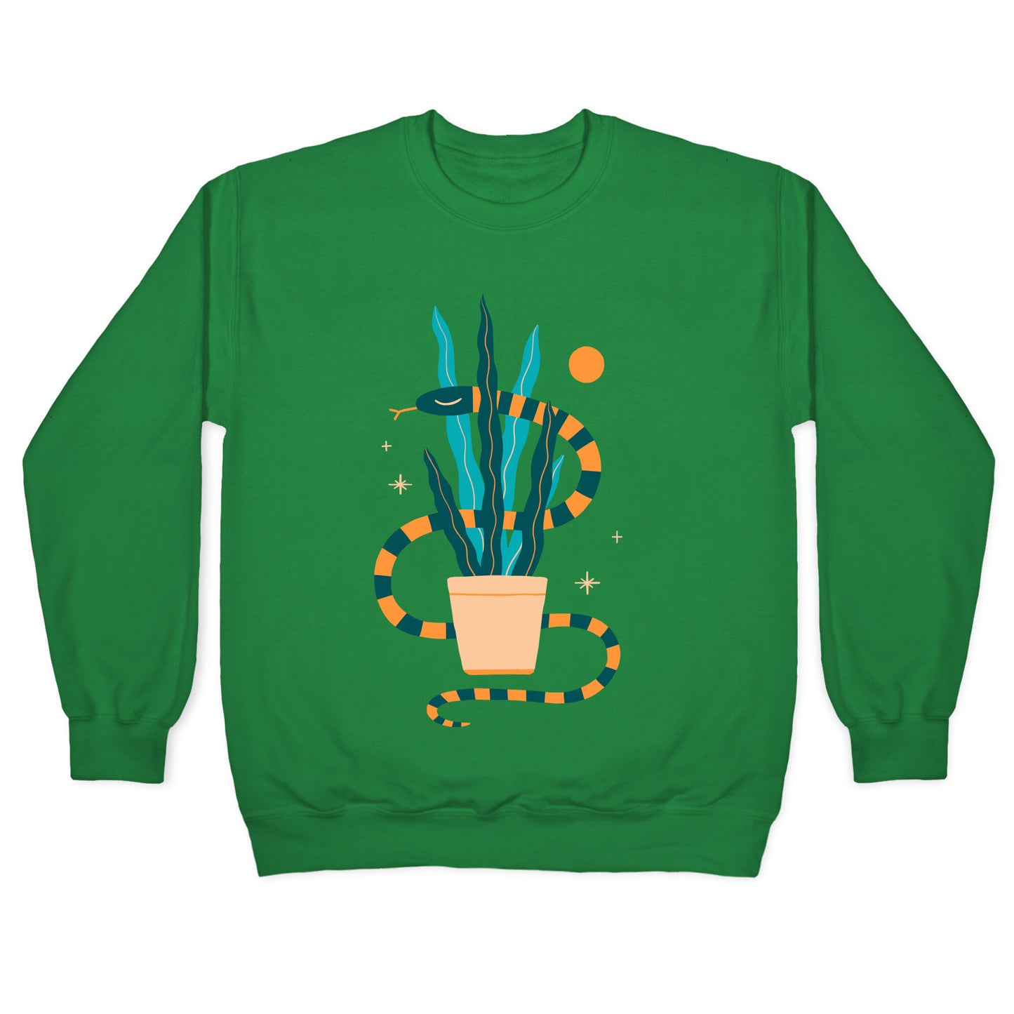 Snake in a Snake Plant Crewneck Sweatshirt