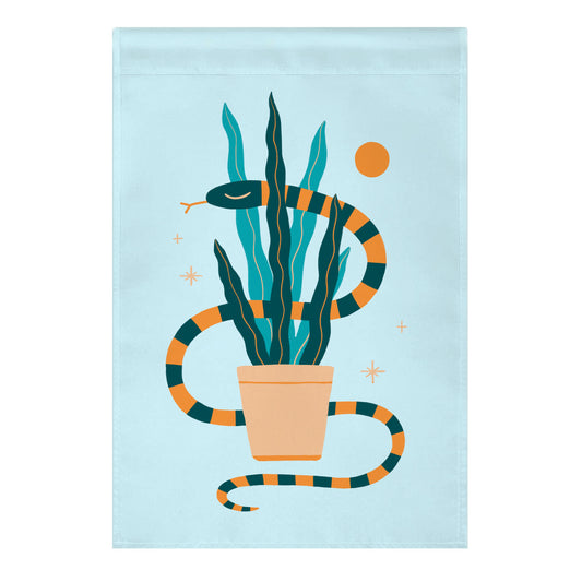 Snake in a Snake Plant Garden Flag