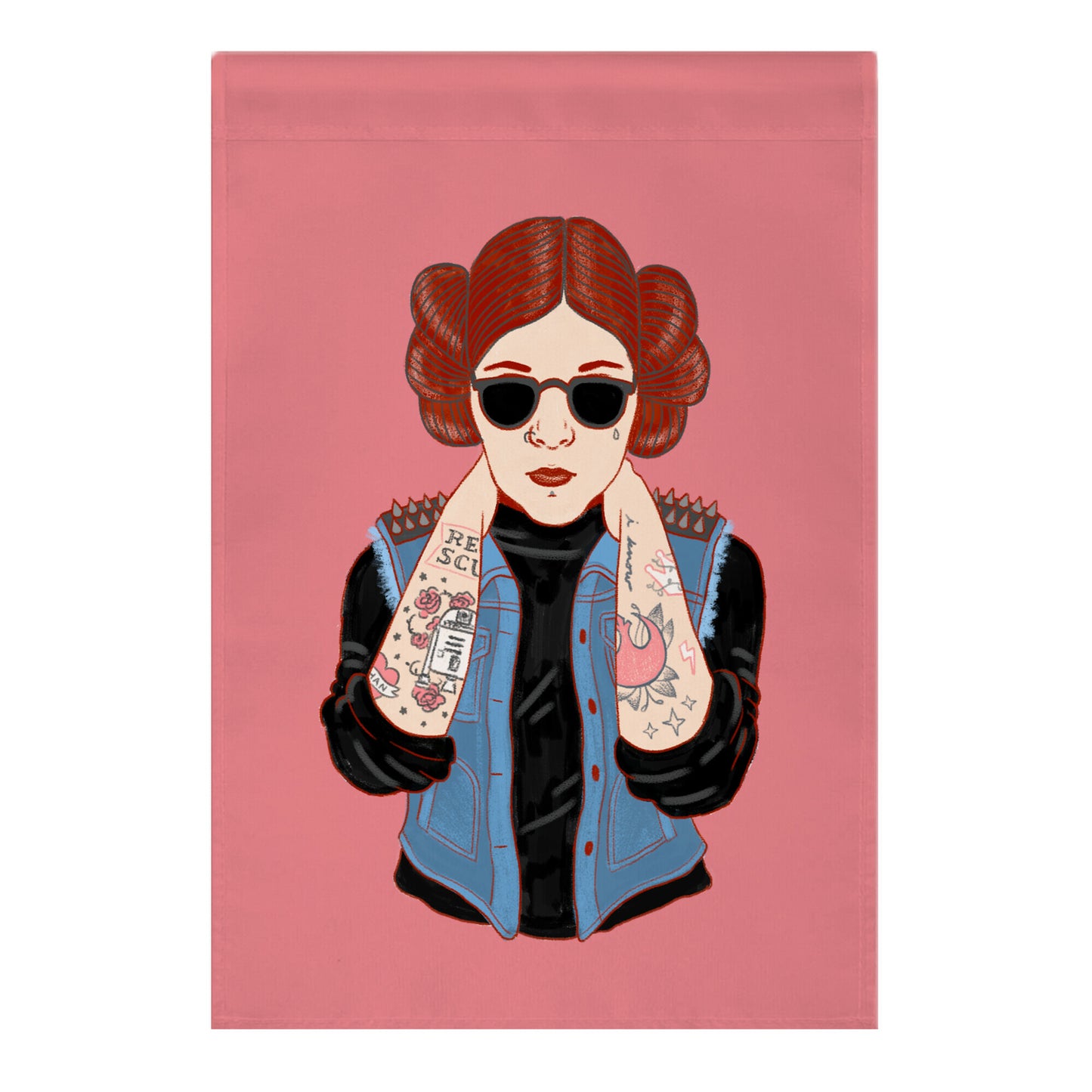 Punk Leia Parody Garden Flag