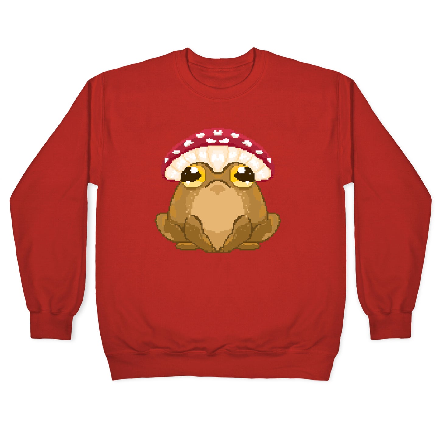 Pixelated Toad in Mushroom Hat Crewneck Sweatshirt