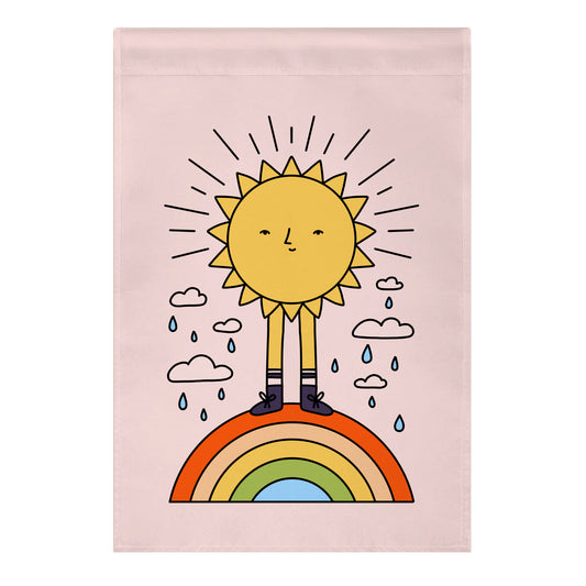 Solar Power Rainbow Garden Flag