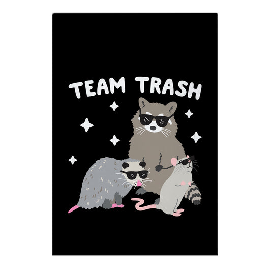 Team Trash Opossum Raccoon Rat Garden Flag