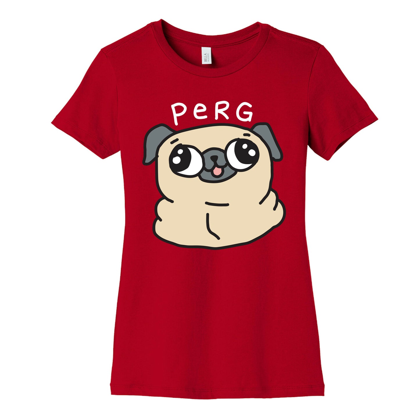 Perg Derpy Pug Women's Cotton Tee