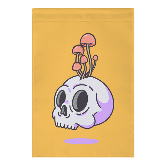 Shroom On A Skull Garden Flag