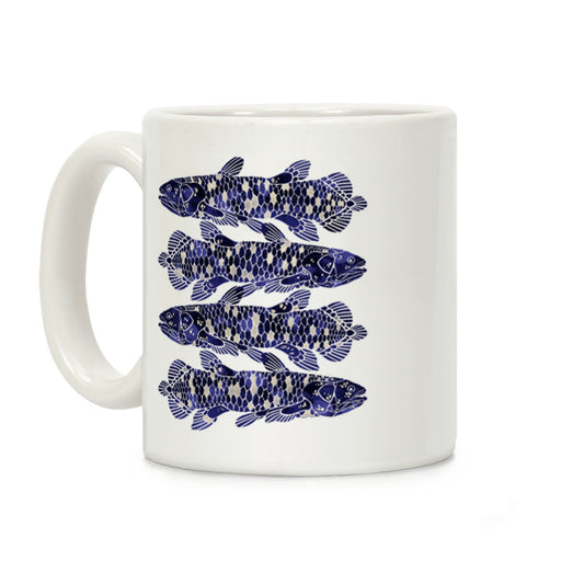 Geometric Jeweled Coelacanth Fish Coffee Mug