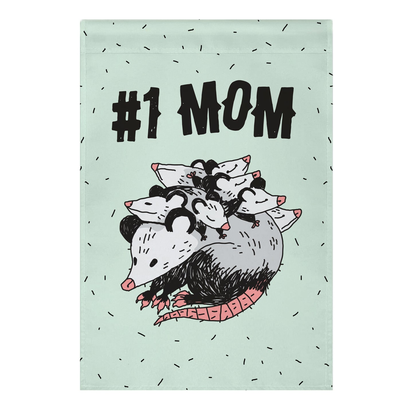 #1 Mom Opossum Garden Flag