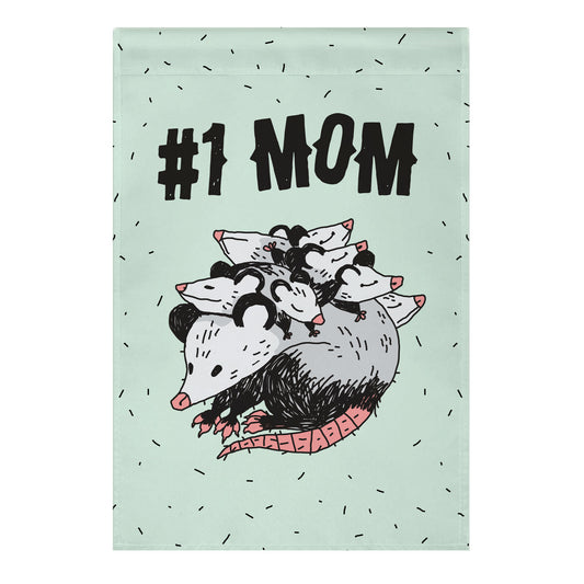 #1 Mom Opossum Garden Flag