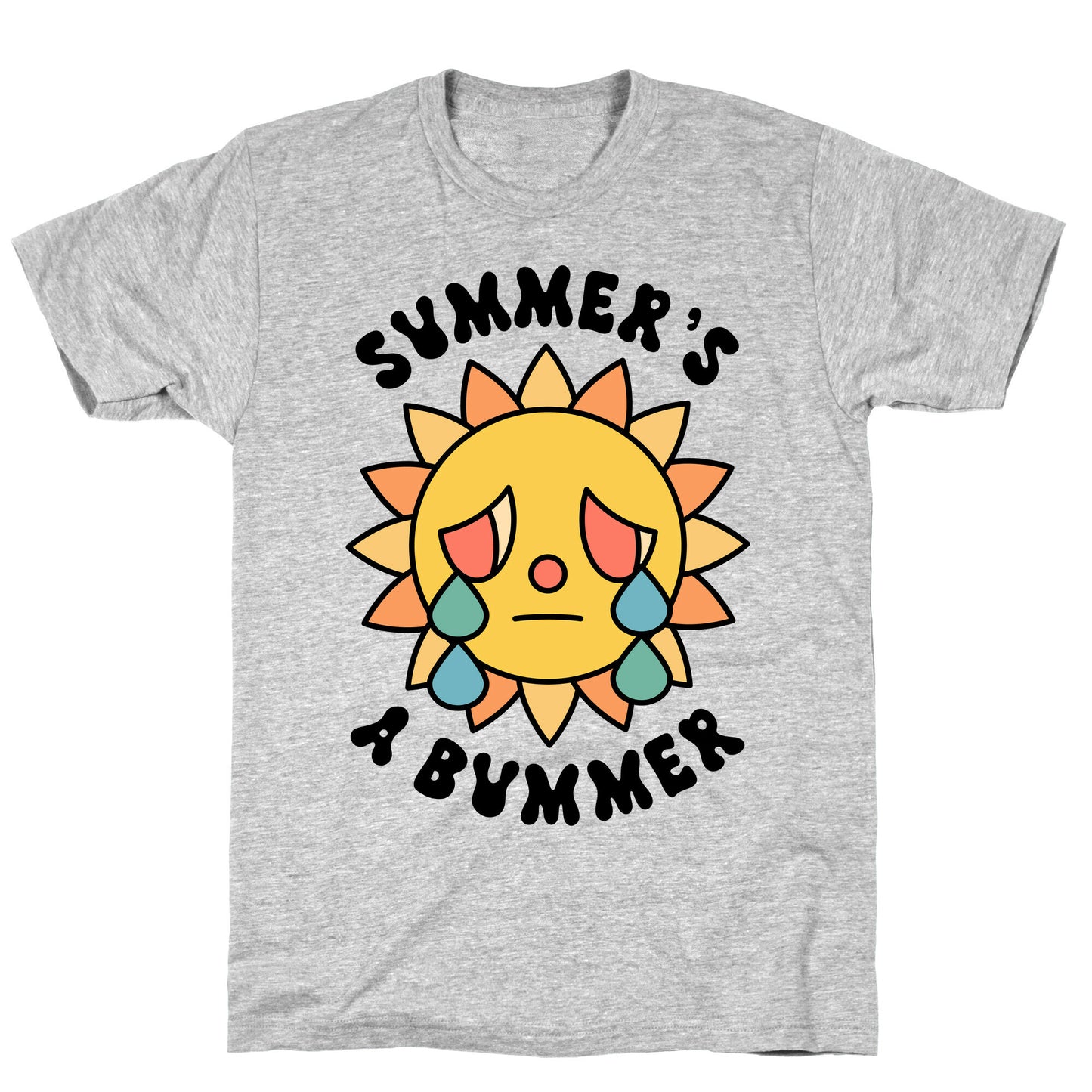 Summer's A Bummer (Retro Sad Sun) T-Shirt