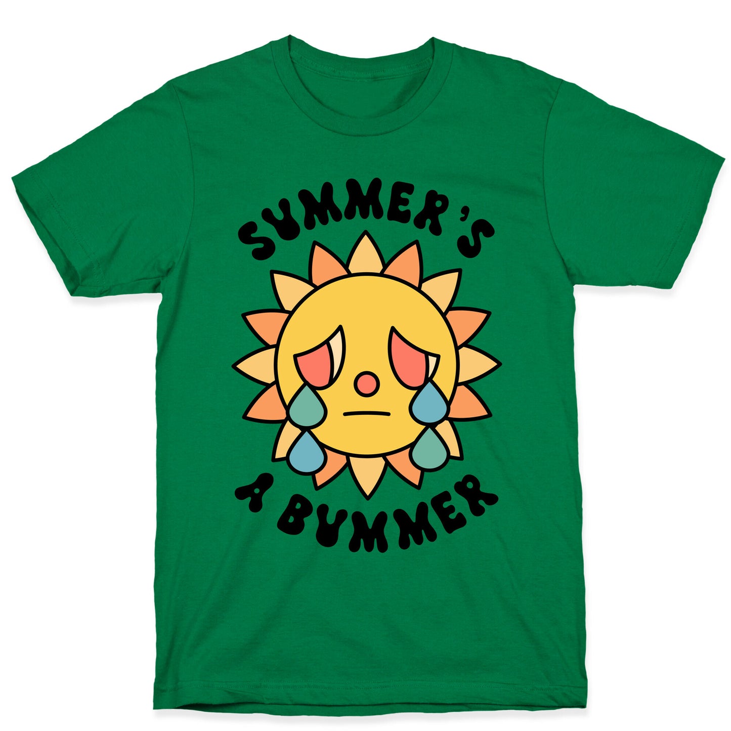 Summer's A Bummer (Retro Sad Sun) T-Shirt