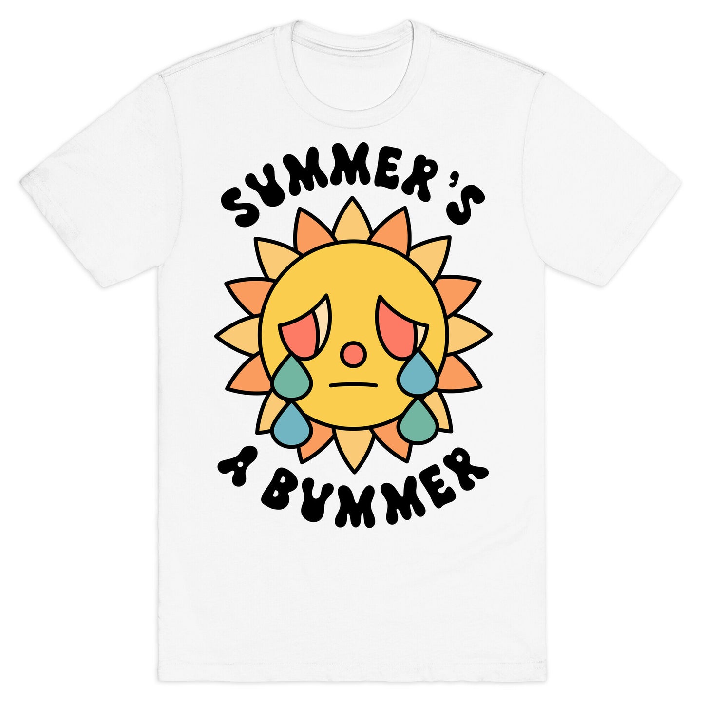 Summer's A Bummer (Retro Sad Sun) T-Shirt