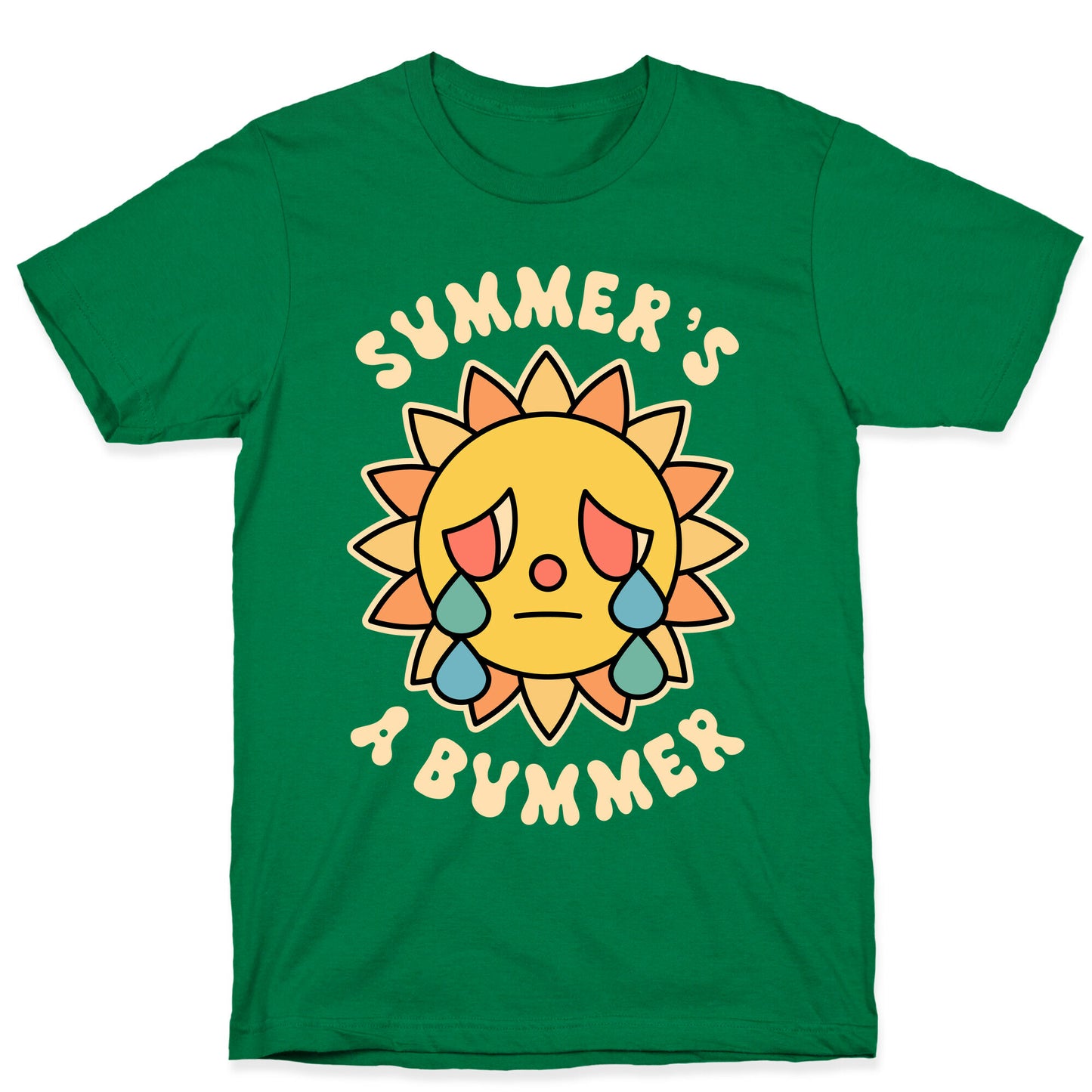 Summer's A Bummer (Retro Sad Sun) T-Shirt