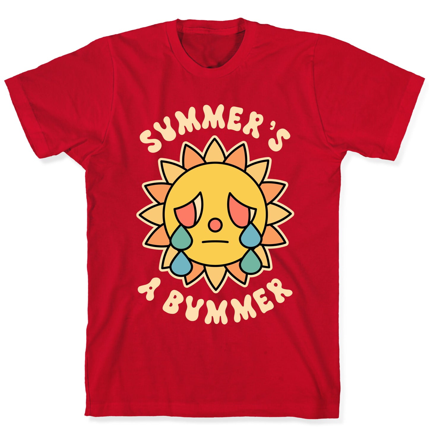 Summer's A Bummer (Retro Sad Sun) T-Shirt