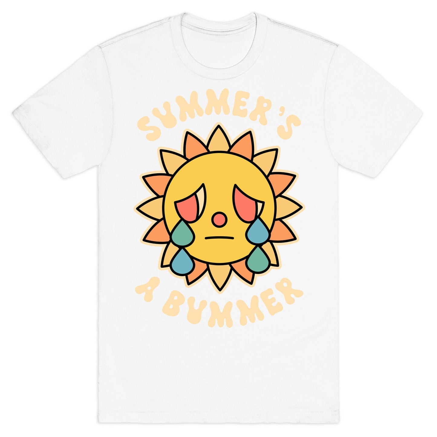 Summer's A Bummer (Retro Sad Sun) T-Shirt