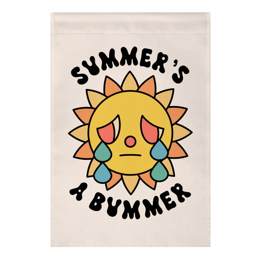 Summer's A Bummer (Retro Sad Sun) Garden Flag