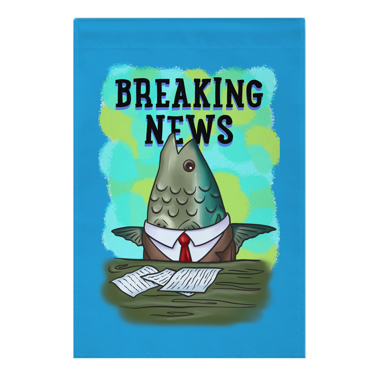Fish News Anchor Parody Garden Flag