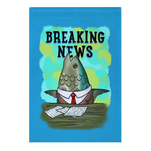 Fish News Anchor Parody Garden Flag