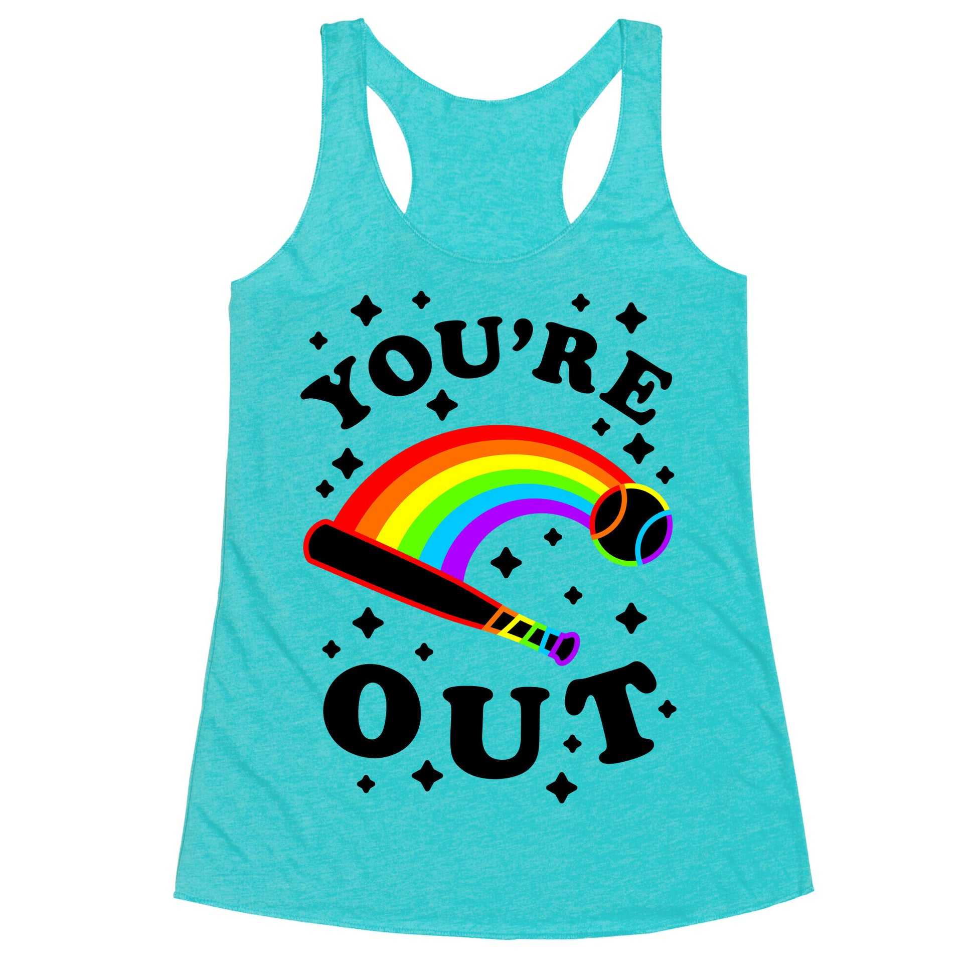 You're Out (Gay Baseball Pride) Racerback Tank