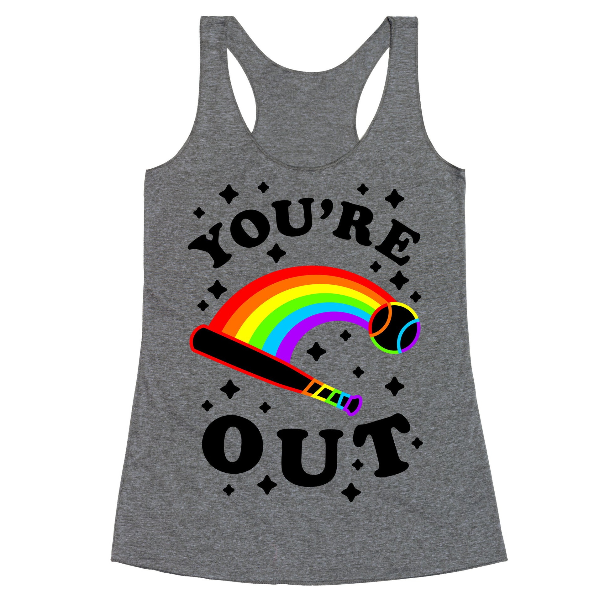 You're Out (Gay Baseball Pride) Racerback Tank