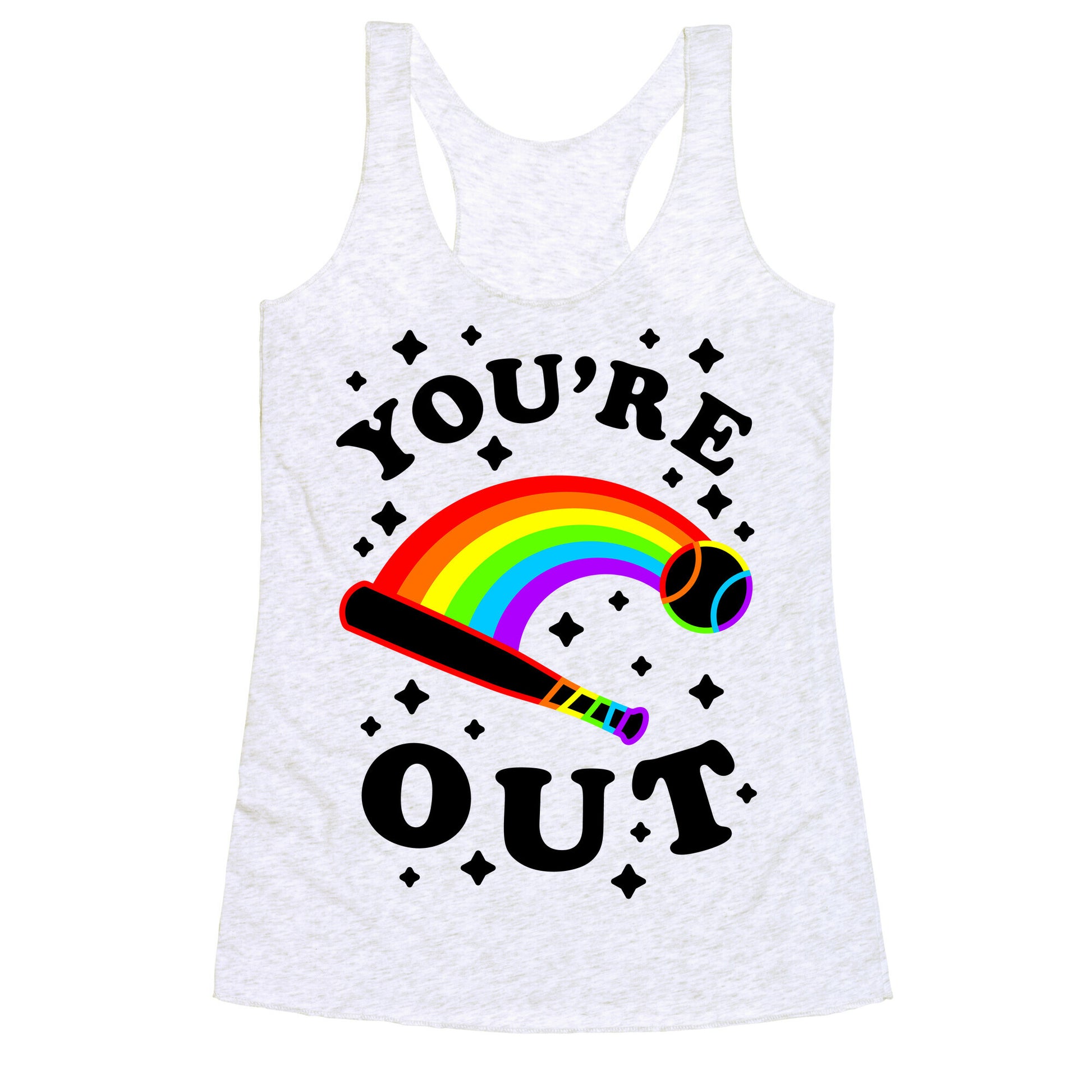 You're Out (Gay Baseball Pride) Racerback Tank