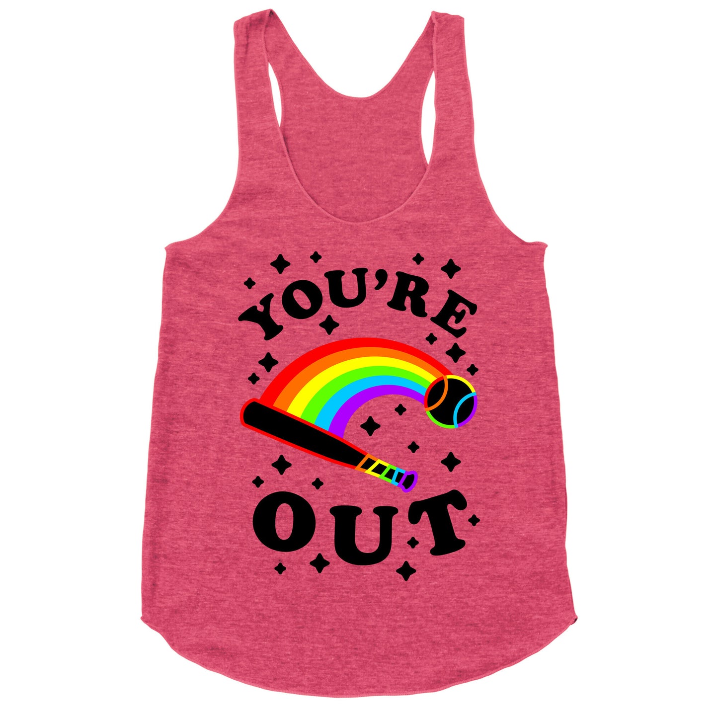 You're Out (Gay Baseball Pride) Racerback Tank