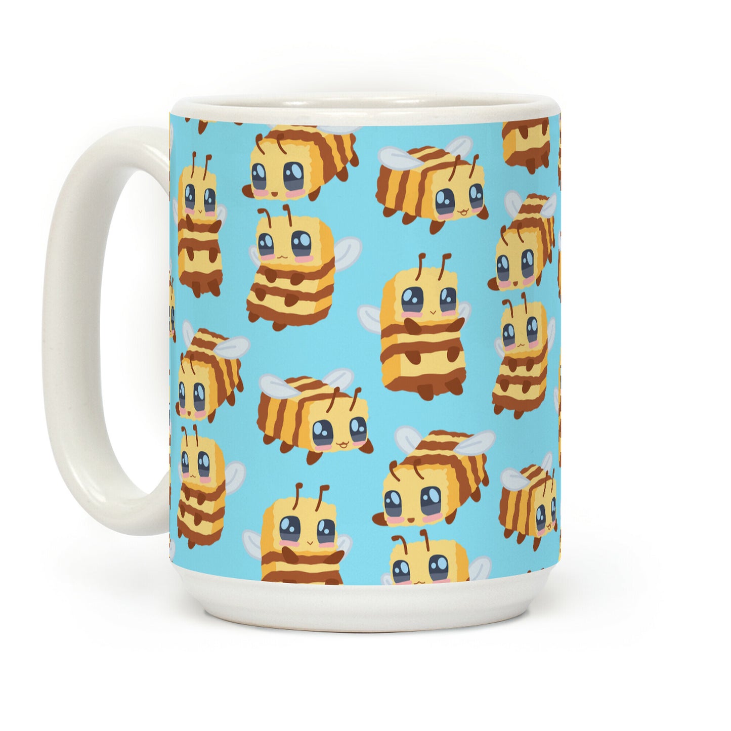 Cute Cubic Bee Pattern Coffee Mug