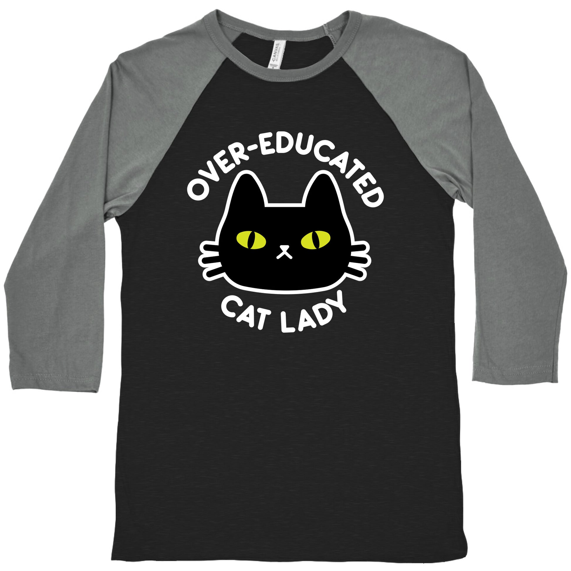 Over-educated Cat Lady Baseball Tee