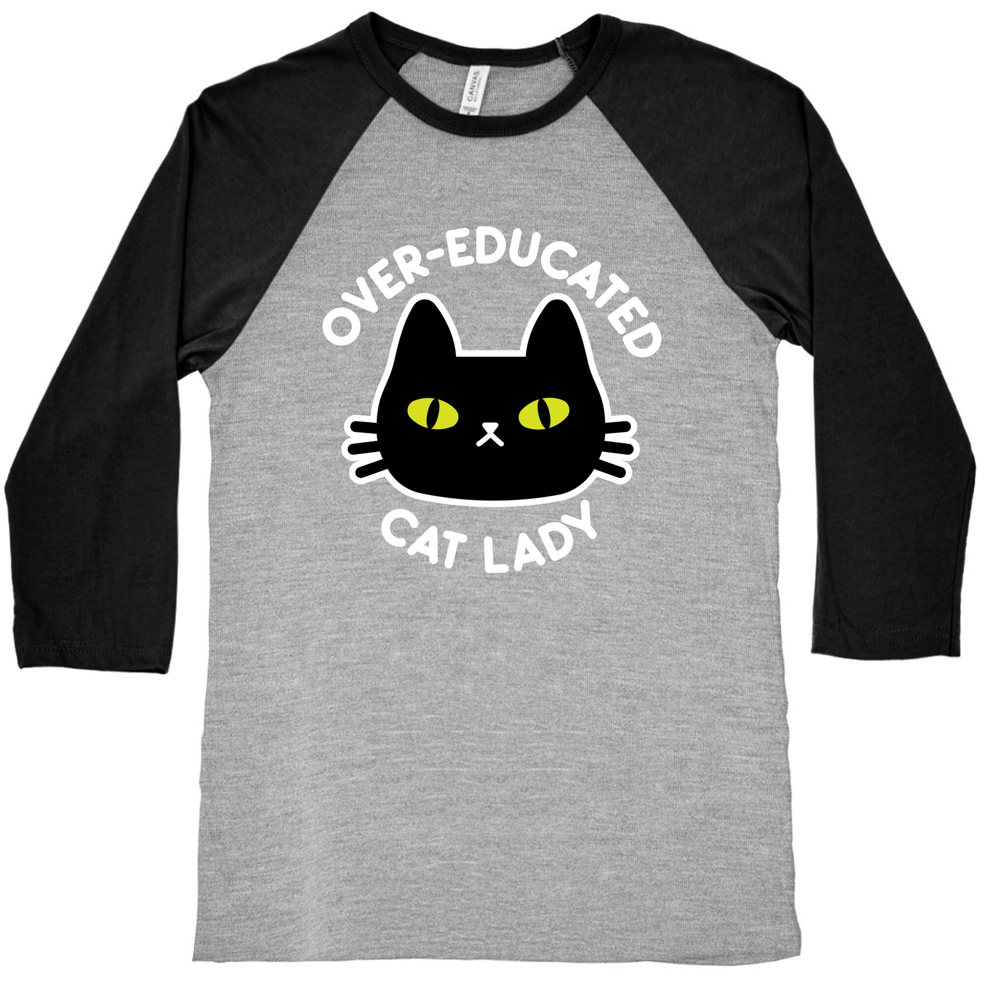 Over-educated Cat Lady Baseball Tee