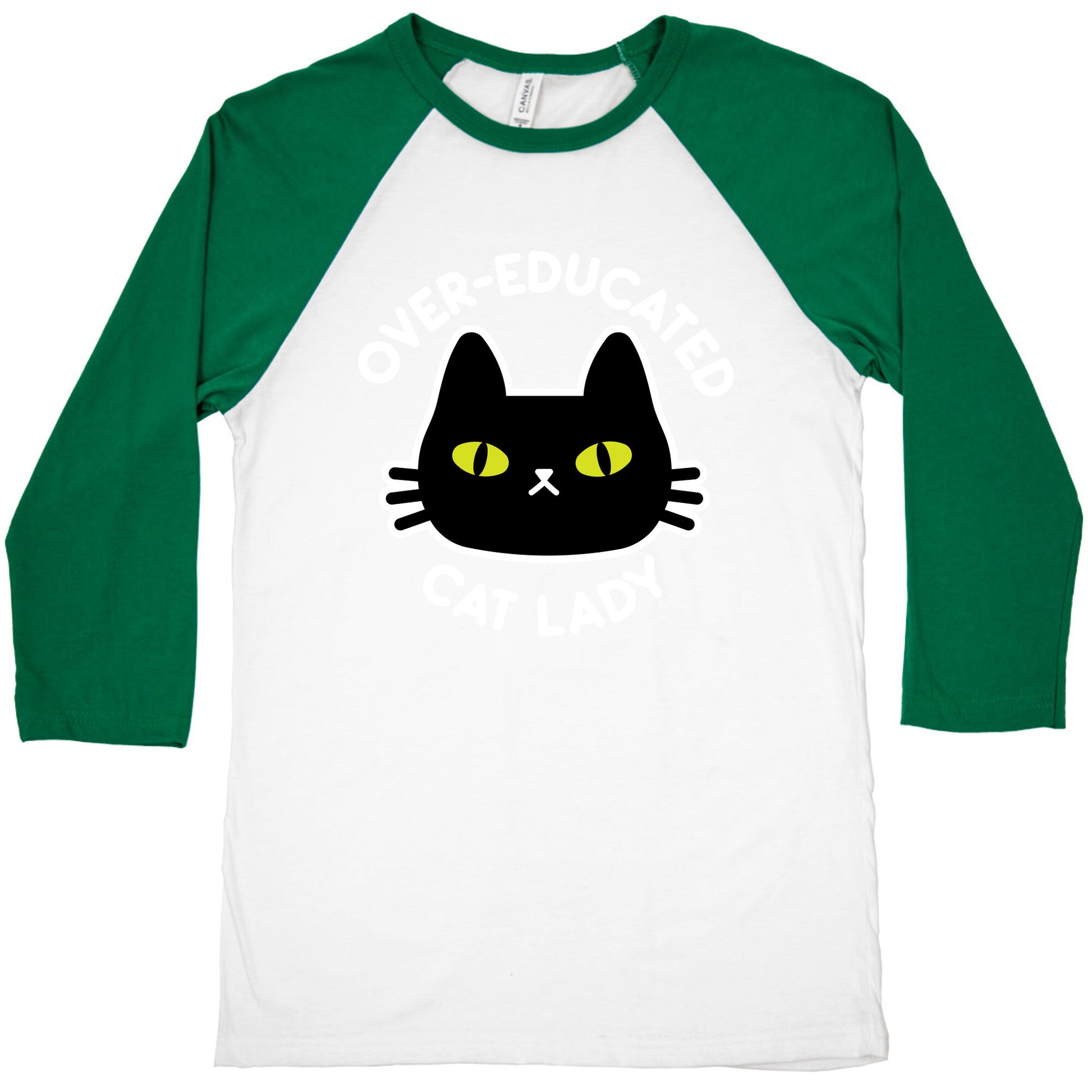 Over-educated Cat Lady Baseball Tee