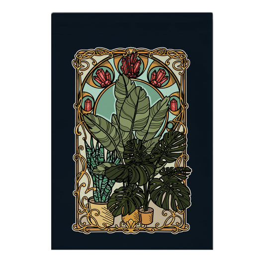 Art Nouveau House Plants Garden Flag