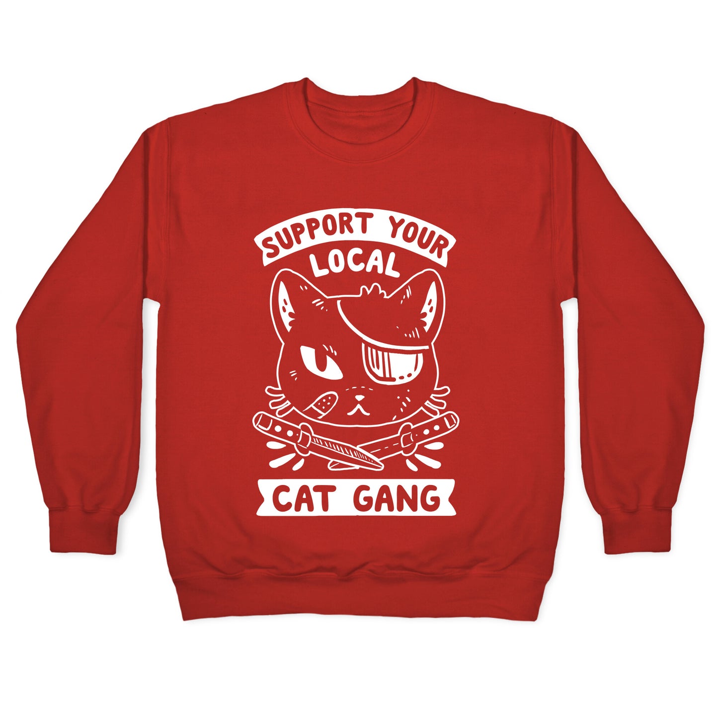 Support Your Local Cat Gang Crewneck Sweatshirt