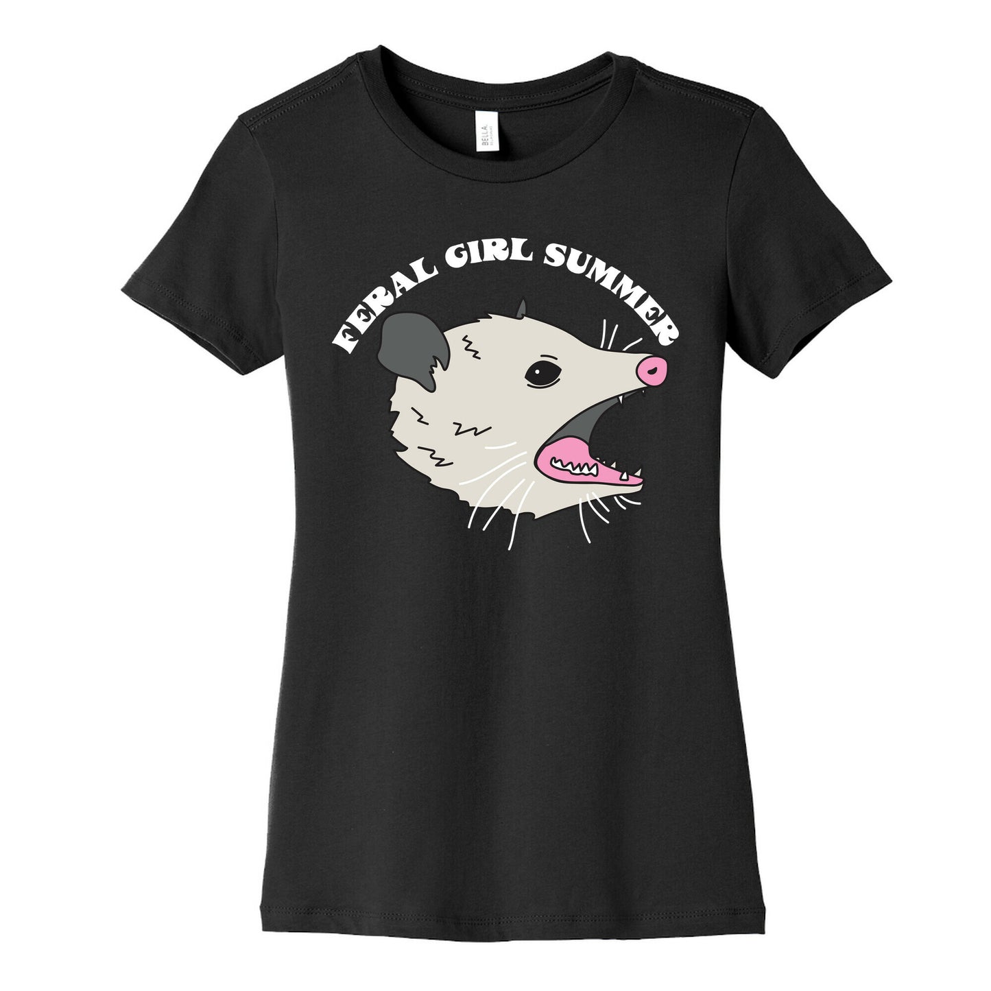 Feral Girl Summer Opossum Women's Cotton Tee
