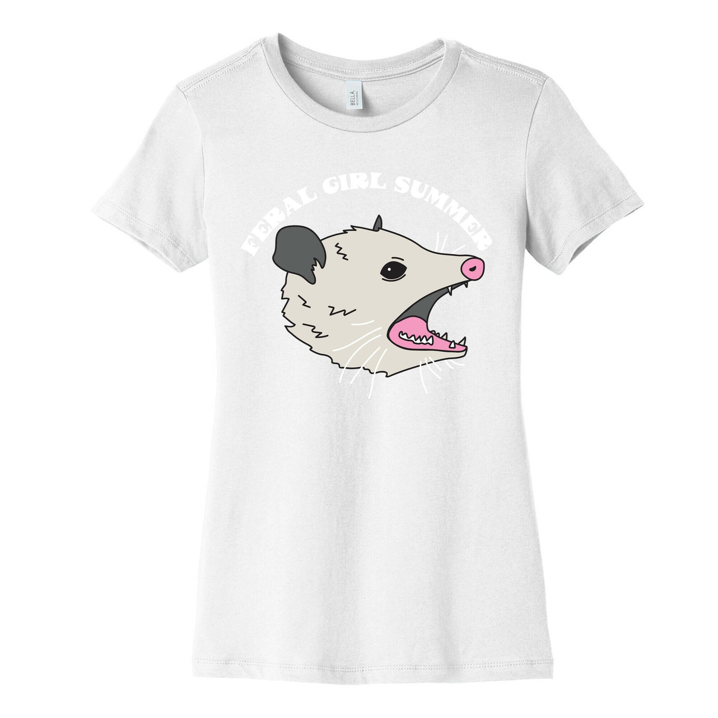 Feral Girl Summer Opossum Women's Cotton Tee