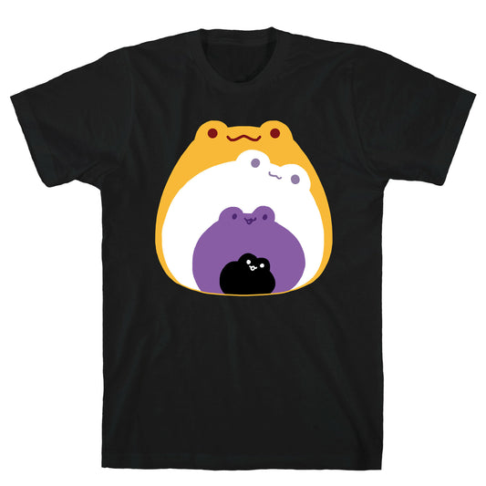 Frogs In Frogs In Frogs Nonebinary Pride T-Shirt