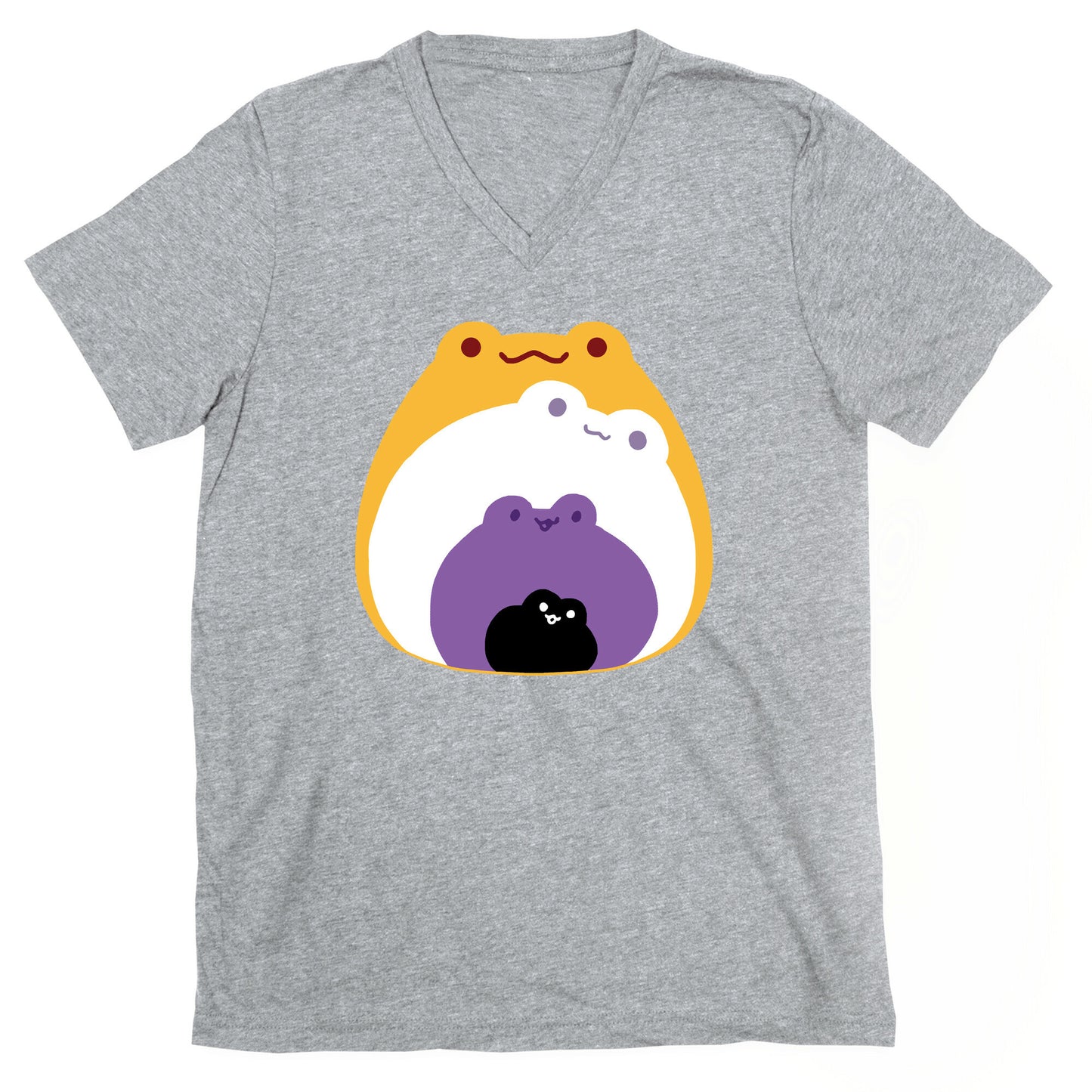 Frogs In Frogs In Frogs Nonebinary Pride V-Neck
