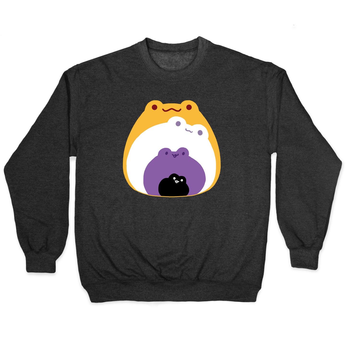Frogs In Frogs In Frogs Nonebinary Pride Crewneck Sweatshirt