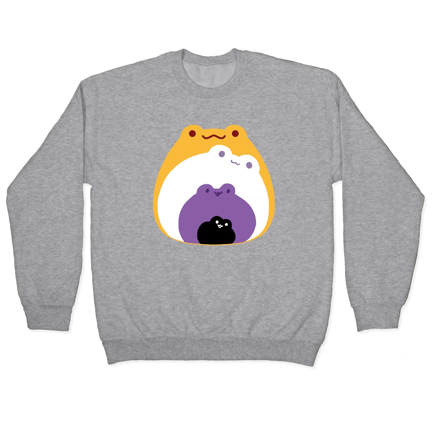 Frogs In Frogs In Frogs Nonebinary Pride Crewneck Sweatshirt