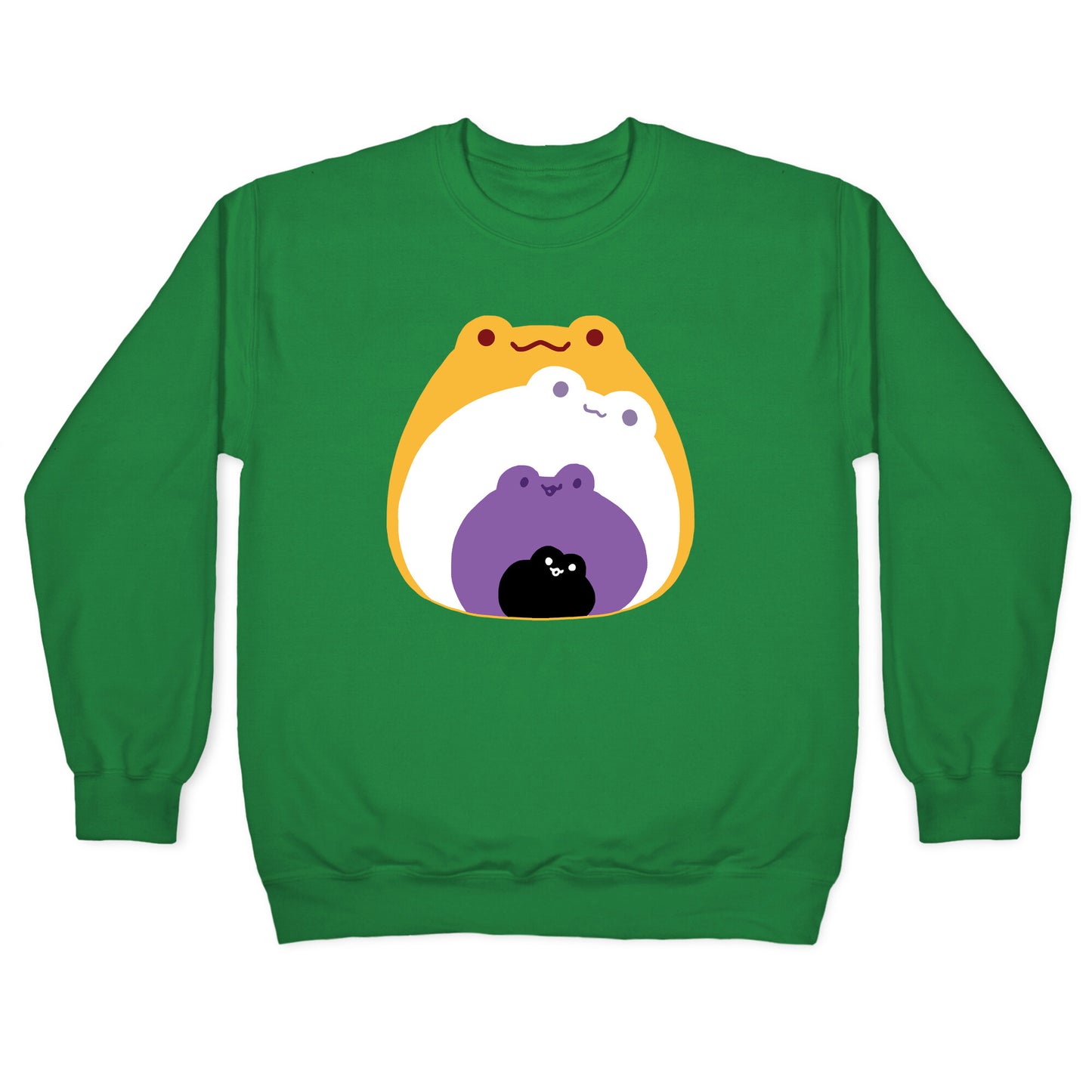 Frogs In Frogs In Frogs Nonebinary Pride Crewneck Sweatshirt