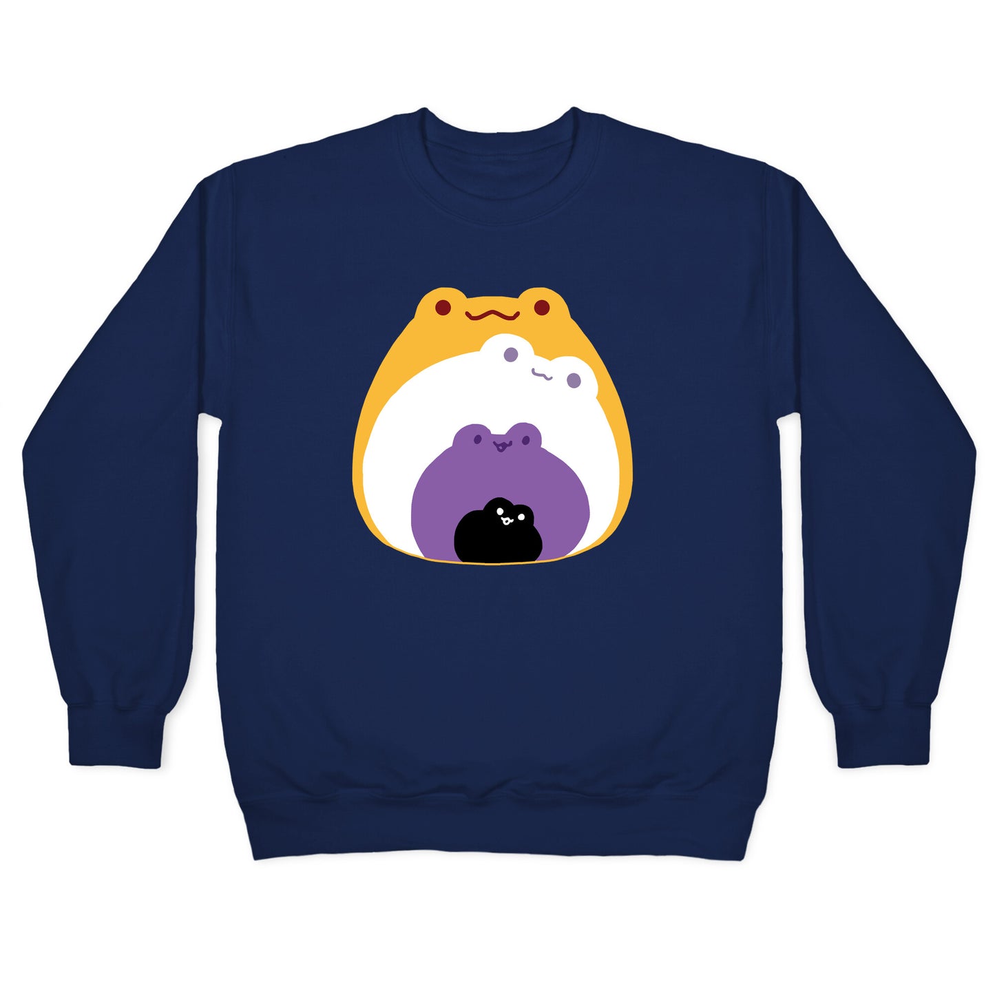 Frogs In Frogs In Frogs Nonebinary Pride Crewneck Sweatshirt
