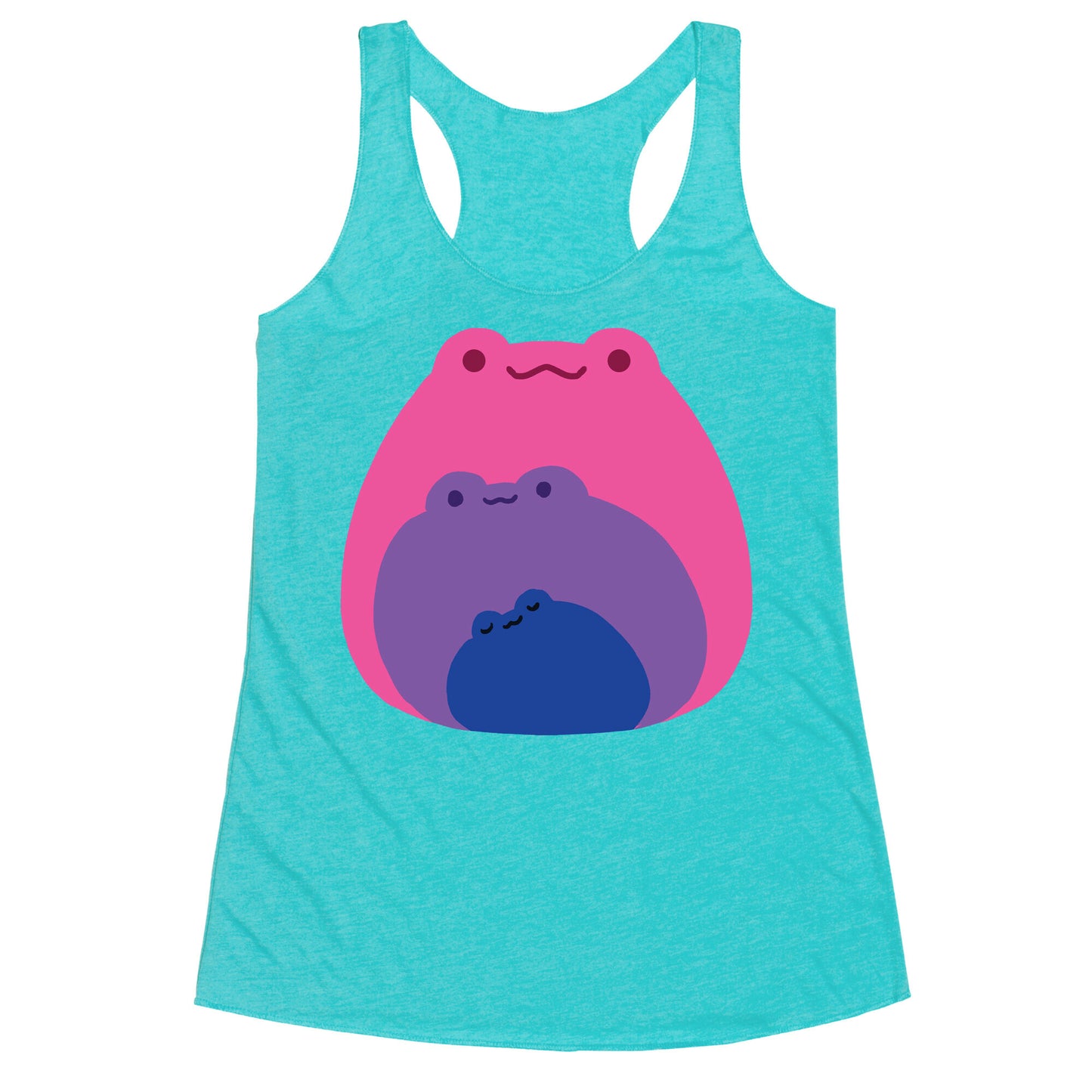 Frogs In Frogs In Frogs Bisexual Pride Racerback Tank