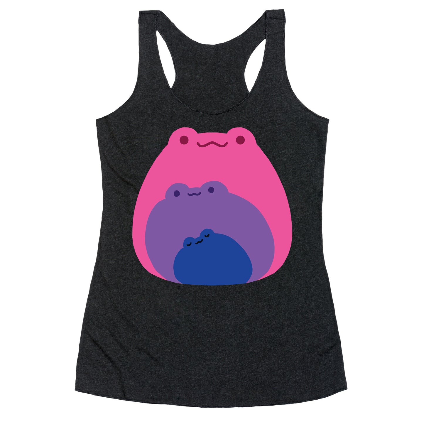 Frogs In Frogs In Frogs Bisexual Pride Racerback Tank