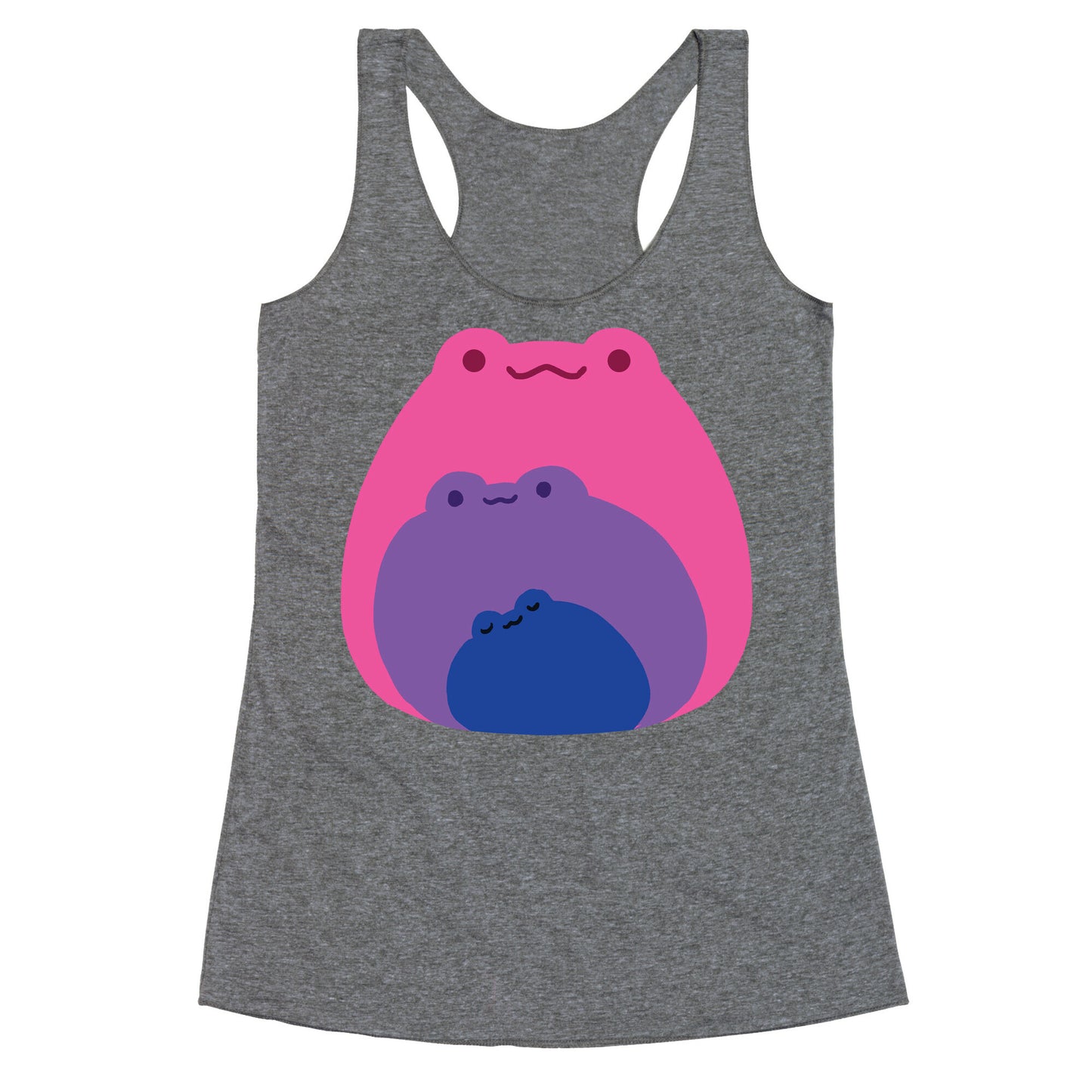Frogs In Frogs In Frogs Bisexual Pride Racerback Tank