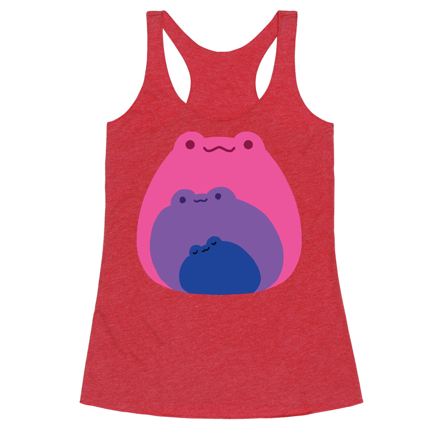 Frogs In Frogs In Frogs Bisexual Pride Racerback Tank