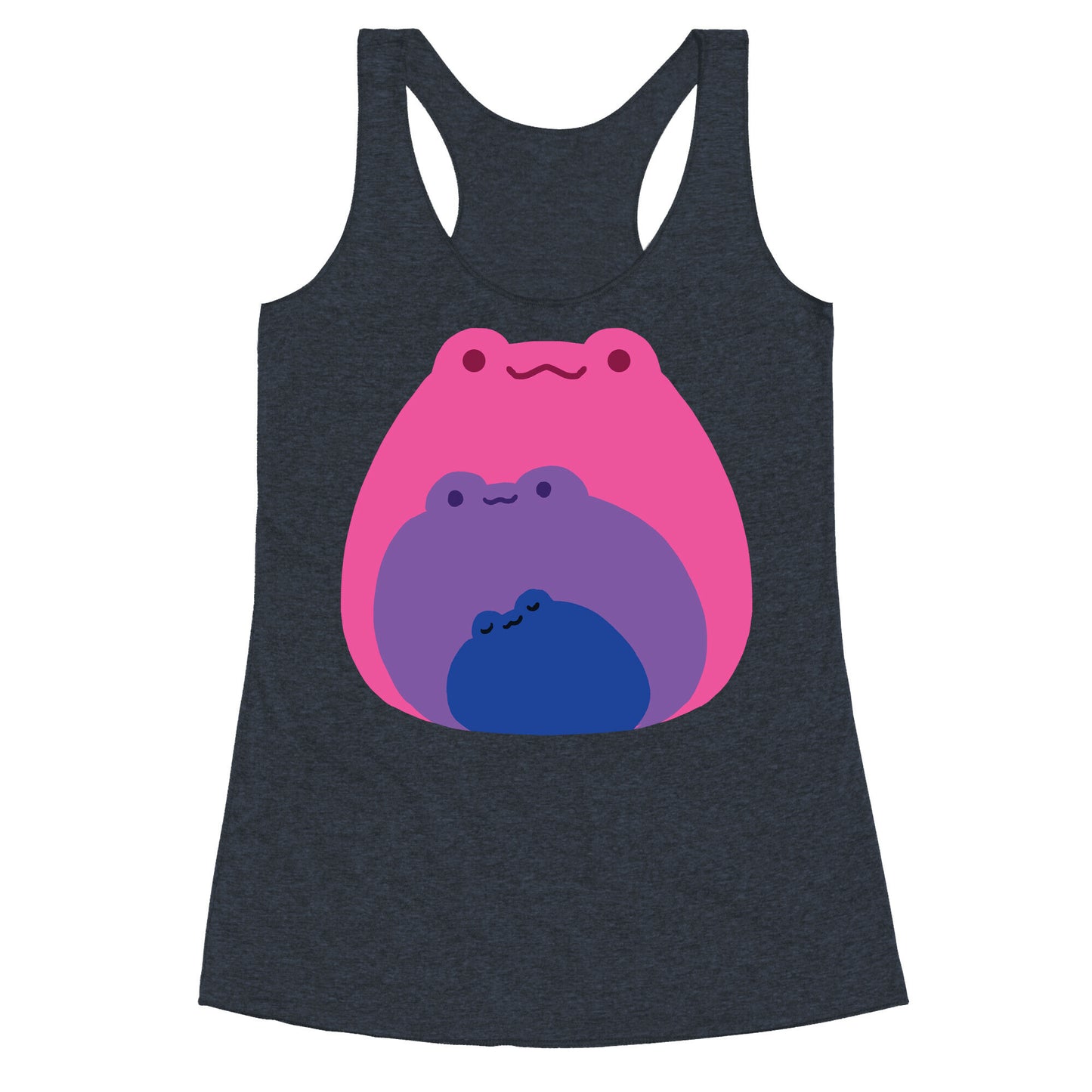 Frogs In Frogs In Frogs Bisexual Pride Racerback Tank