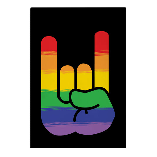 Rock On Gay Pride Garden Flag
