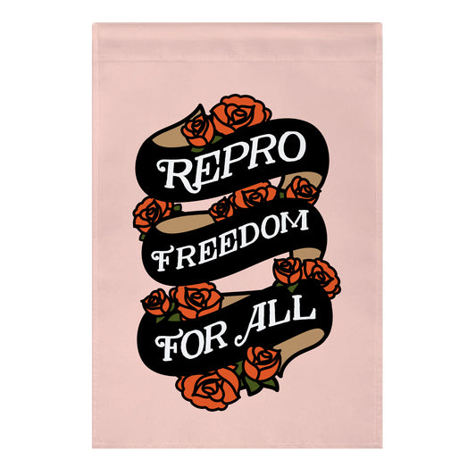 Repro Freedom For All Roses and Ribbon Garden Flag