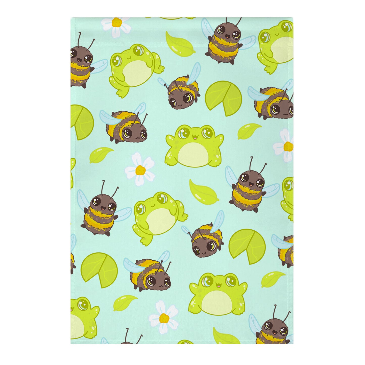 Cute Bees and Frogs Pattern Garden Flag